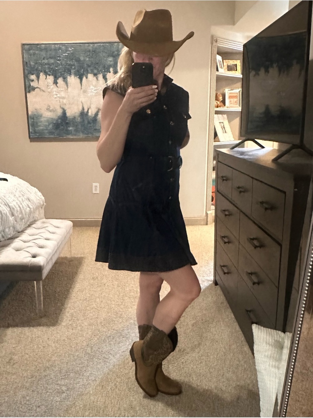 Brown Western Leather Cowboy Boots - Picture 6 of 9